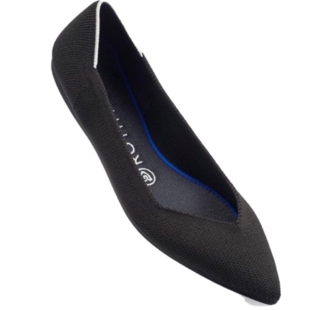 🎉SALE — RETIRED White Halo Rothy’s Black Point Toe Size 9